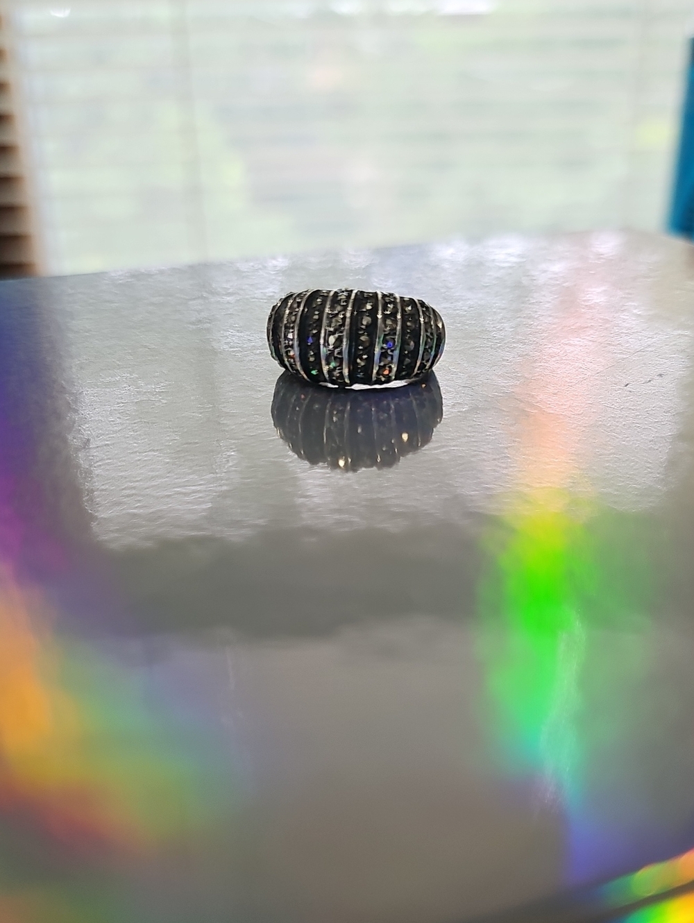 Vintage Sterling Silver Marcasite Dome Ring
